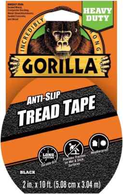 GORILLA Antirutsch Trittband schwarz Zugkraft auf nassen & glatten Oberflächen 50,8 mm x 3 m