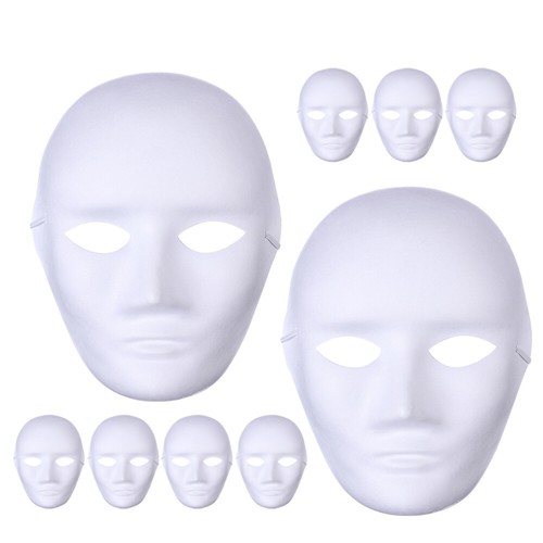 2 Pack Leere Zellstoffmaske Männer Und Frauen Kind Cosplay- - Afbeelding 9 van 12
