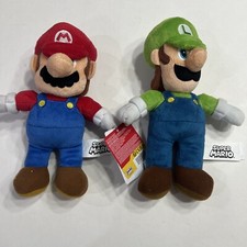 Lot 2 Nintendo Plush Toys Mario Luigi Brand New Stuffed Jakks Super Mario 9  