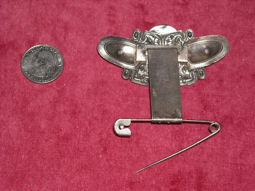 SCHÖNER JUGENDSTIL - FRANZÖSISCHE CHATELAINE METALL GÜRTELSCHIEBER mit SICHERHEITSNADEL #12 - Bild 3 von 4