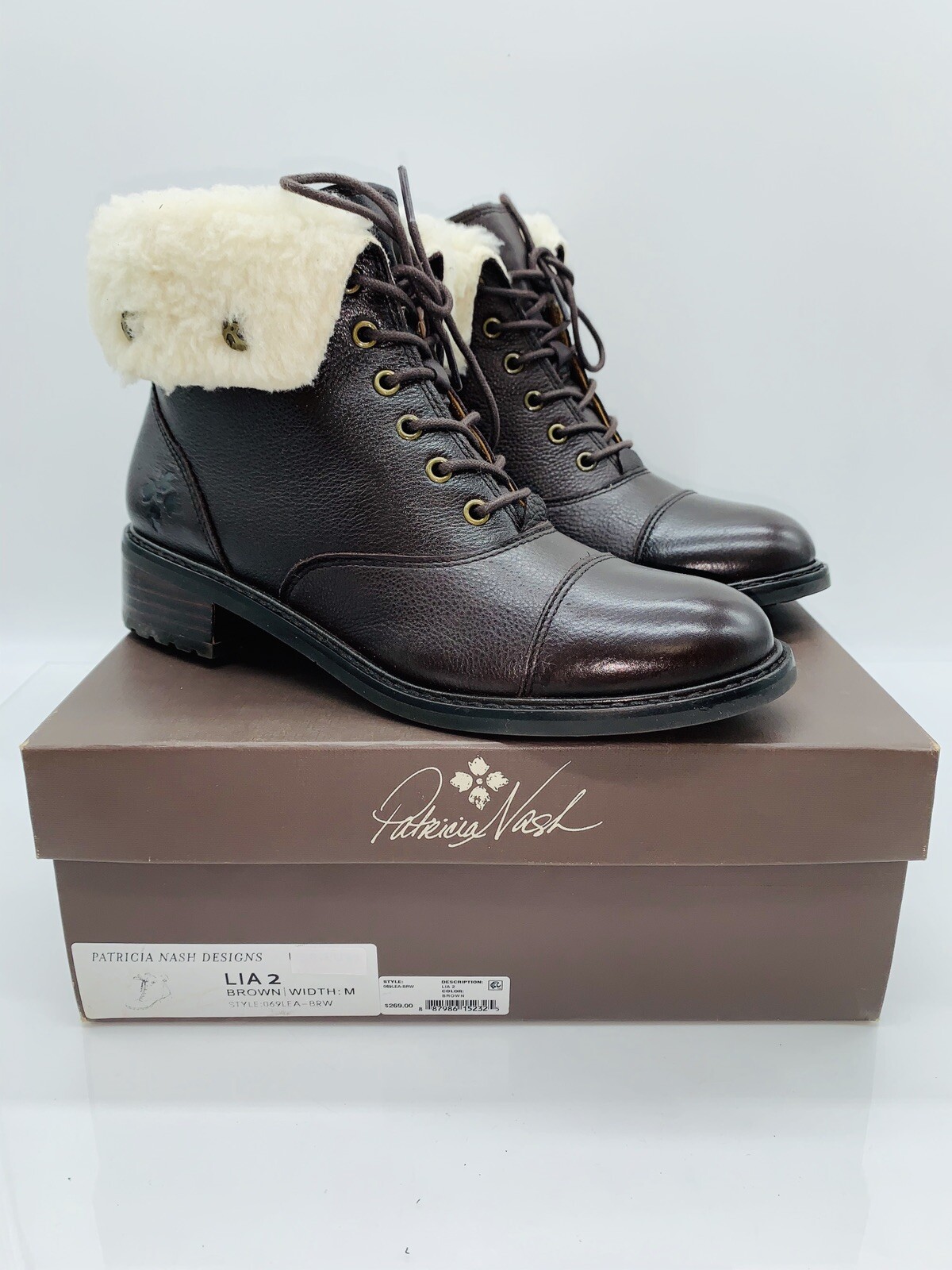 Faux Fur Fold-Over Booties Brown 