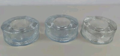 3 Partylite Iceland glass Tealight holders