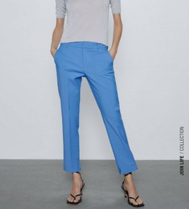 zara blue trousers