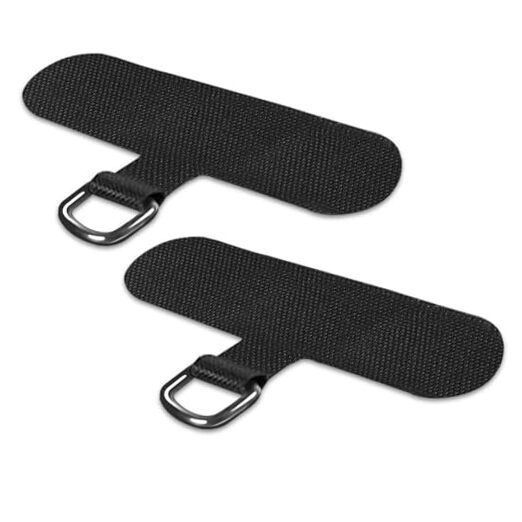 Phone Tether Tab for iPhone, Cell Phone Lanyard Patch, Phone Strap Black