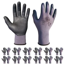 Safe Guard Nitrile Coated Nylon/Spandex Work Gloves 12 Pairs