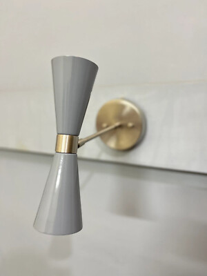 Italienische Mid Century Wandleuchte mit 2 Lichtern Mid Century Modern - Sput...