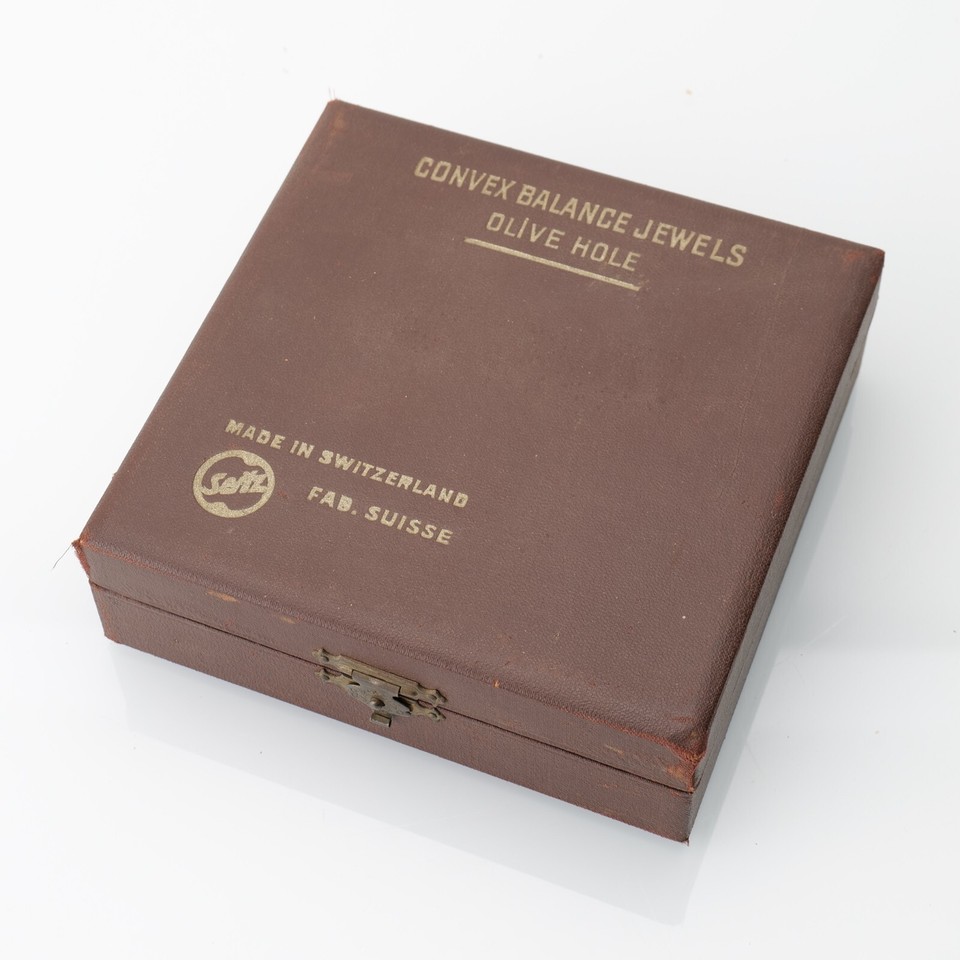 SEITZ Convex Balance Watch Jewels Olive Holes Switzerland Fab Suisse