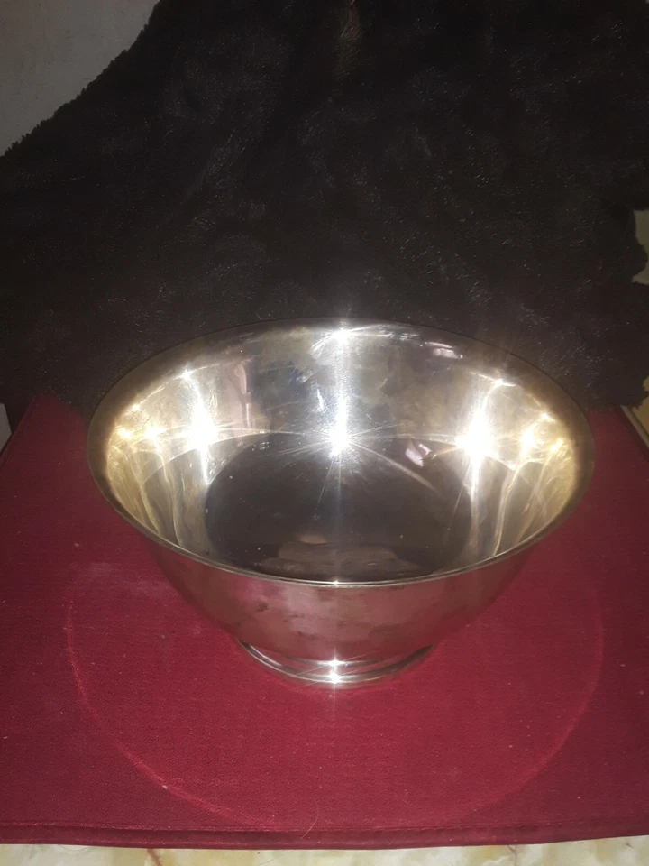 Cuenco de plata esterlina International Silver Co. Paul Revere D261 con monograma "D" Foto 3 de 4