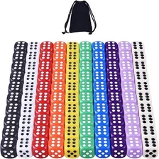 Austor 100 Pieces 6 Sided Dice Set With Velvet Drawstring Bag Eco Friendly Co...