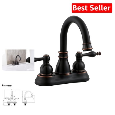 Rust-Resistant Oil Rubbed Bronze Bathroom Faucet and Drain Trim for Modern Sinks