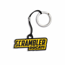 Ducati Scrambler Logo Superbike Gummi Portachiavi Giallo Nuovo