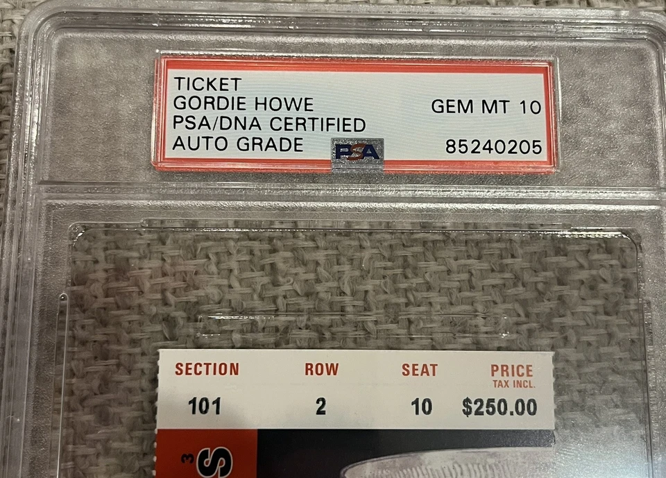 GORDIE HOWE Signed & Inscribed Detroit Red Wings Playoff Ticket Gem Mint 10 PSA - Image 4 of 4