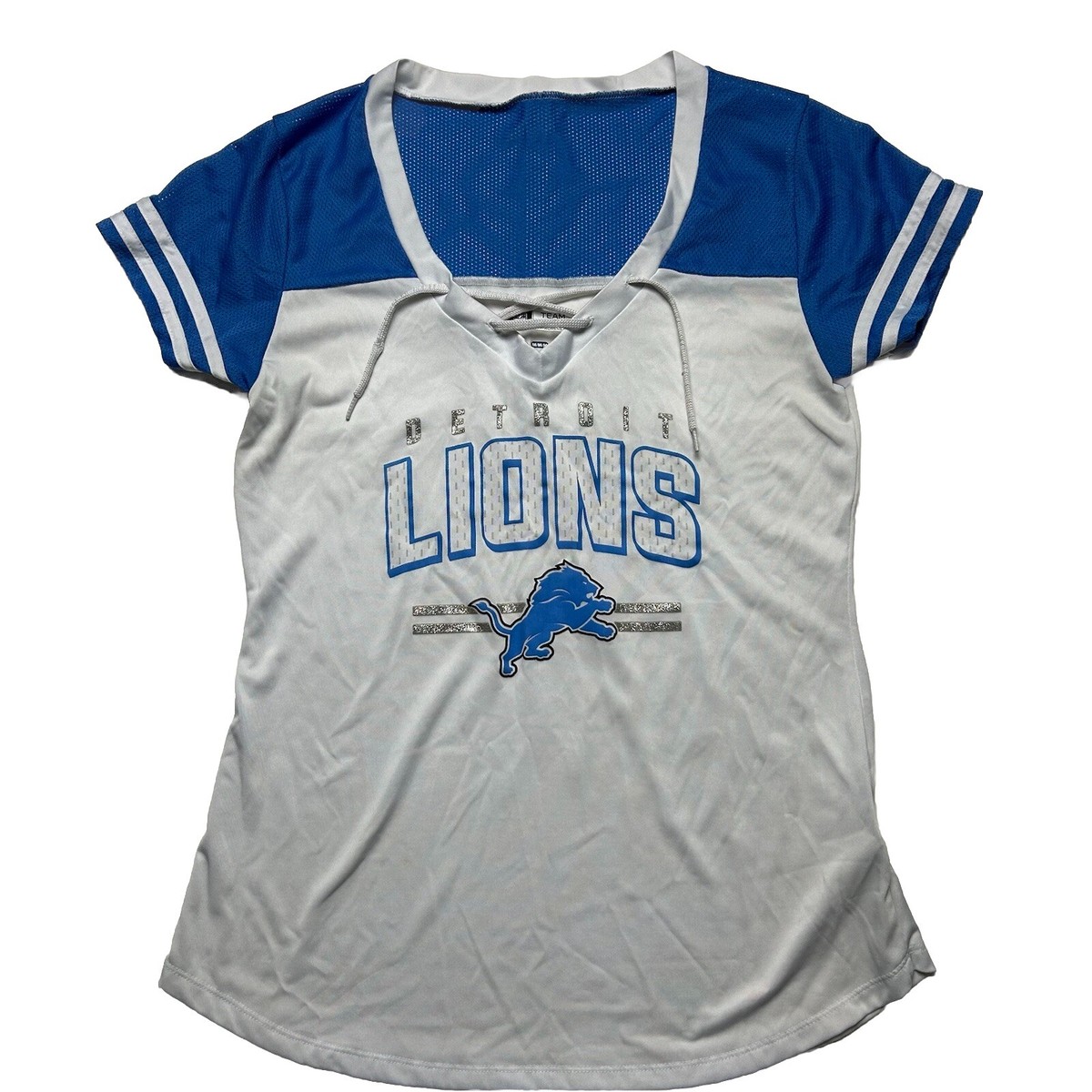 Detroit Lions Women's Jersey T-Shirt Lace Up Front Cheerleader