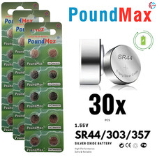 PoundMax SR44 / 303 / 357 Batteries 1.55v Silver Oxide Battery - 30 Count