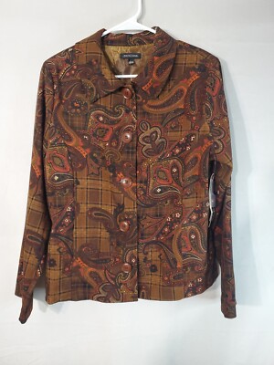 NOTATIONS Women's Size Large Button up Shoulder Pads Fully Lined Blazer