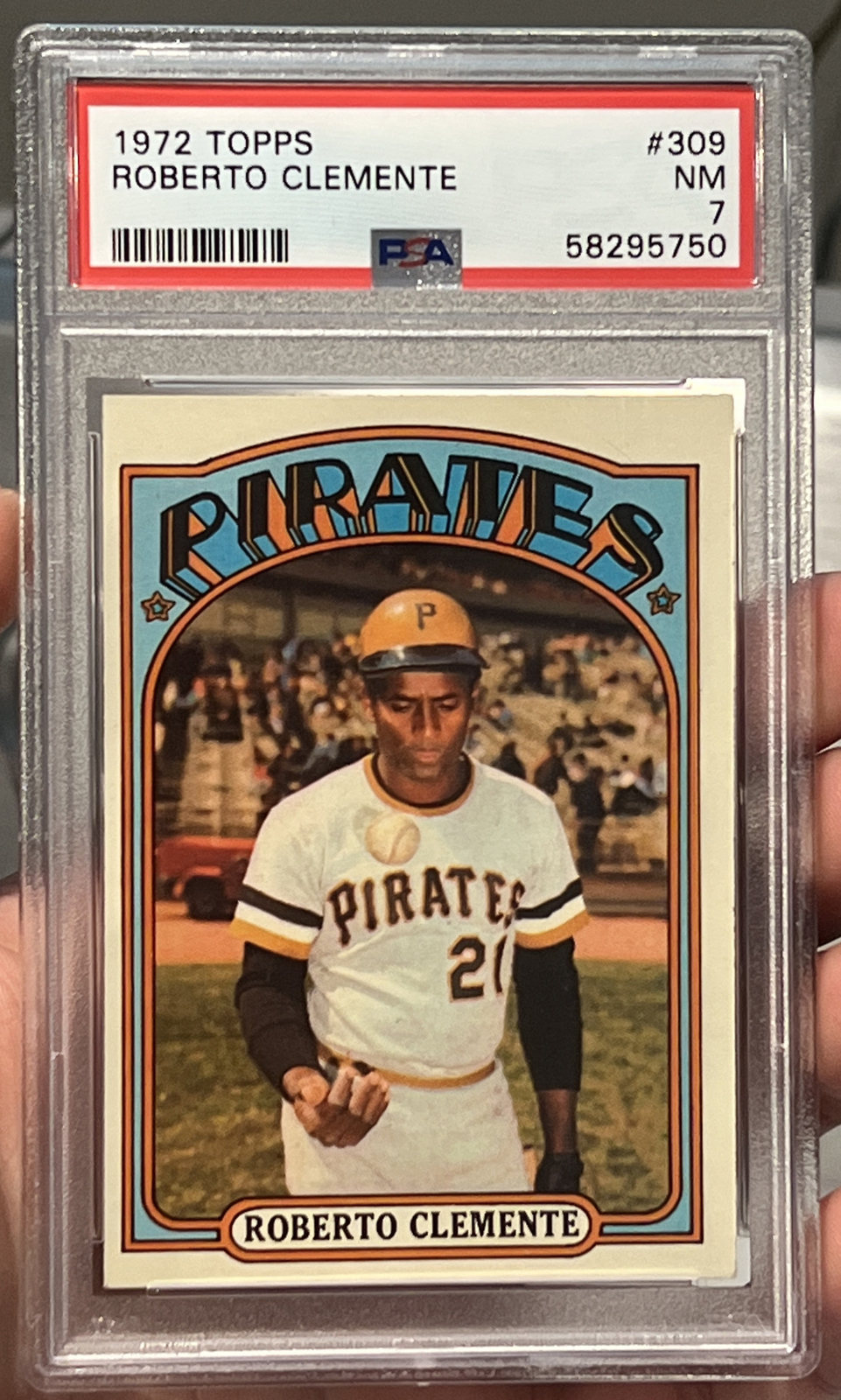 1972 TOPPS #309 ROBERTO CLEMENTE PSA 7 NEAR MINT PITTSBURGH PIRATES HOF