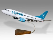 Boeing 737-500 Luxair Luxembourg Airlines Desk Wood Airplane Model Small 1/100