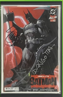 ABSOLUTE BATMAN #1 JIM LEE  2x Signed Dragotta and Snyder 
