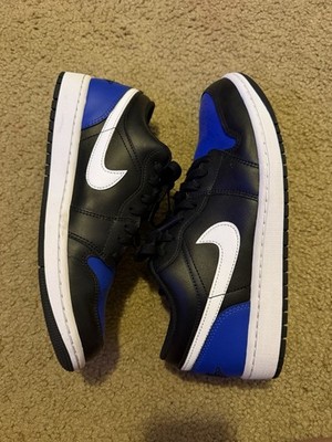 Air Jordan 1 Low Black Royal Toe Black/White/Game Royal Leather Lace Men s 9