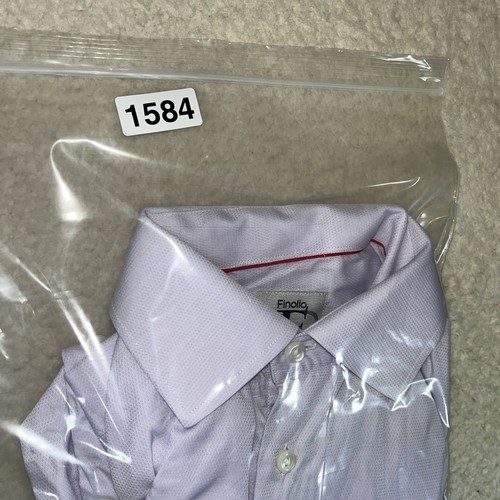 Men's Finollo Contemporary Fit Dress Shirt Long Sleeve Lavender 15/35 - Afbeelding 14 van 14