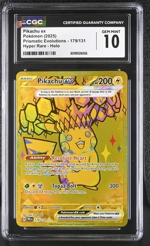 CGC 10 Pikachu ex 179/131 Prismatic Evolutions Hyper Rare Holo Pokemon Card