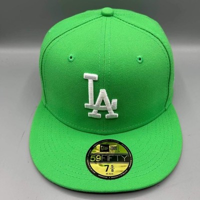 Los Angeles LA Dodgers Hat Men 7 5/8 Green 59Fifty New Era MLB