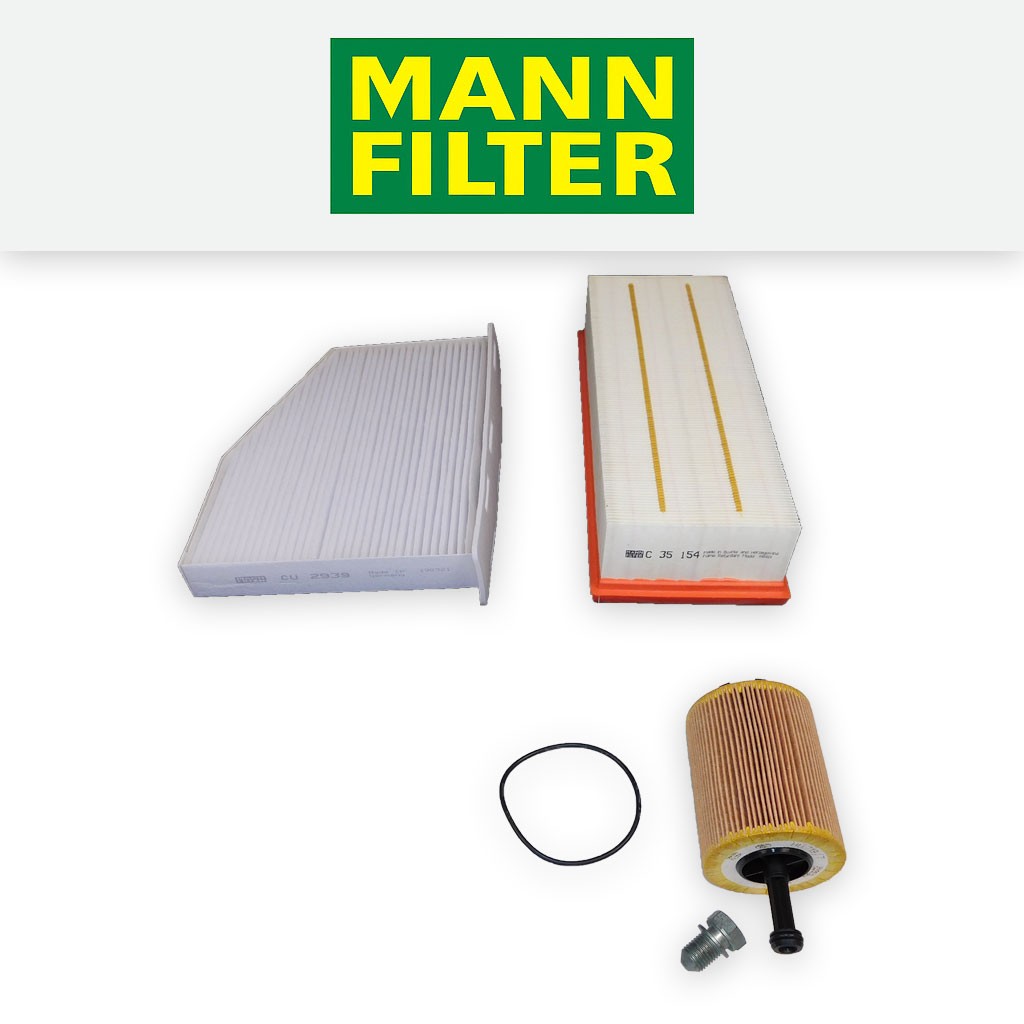 Audi A3 8P 1.9 TDI 2003-2009 Service Kit - Mann Oil Air Cabin Filters