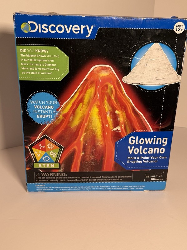 Discovery Glowing Volcano Mold & Paint Erupting Volcano STEM Kit Ages 12+