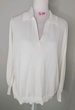 NWT VINCE CAMUTO CollarED Sweater Women's Medium Solid Long Sleeve Pullover