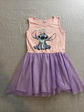 Disney Girls Stitch Dress with Tulle Skirt Size 6X