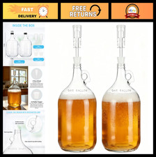 2PCS 1 Gallon Glass Fermentation Jars with Rubber Bungs  Airlocks - Home Brewin