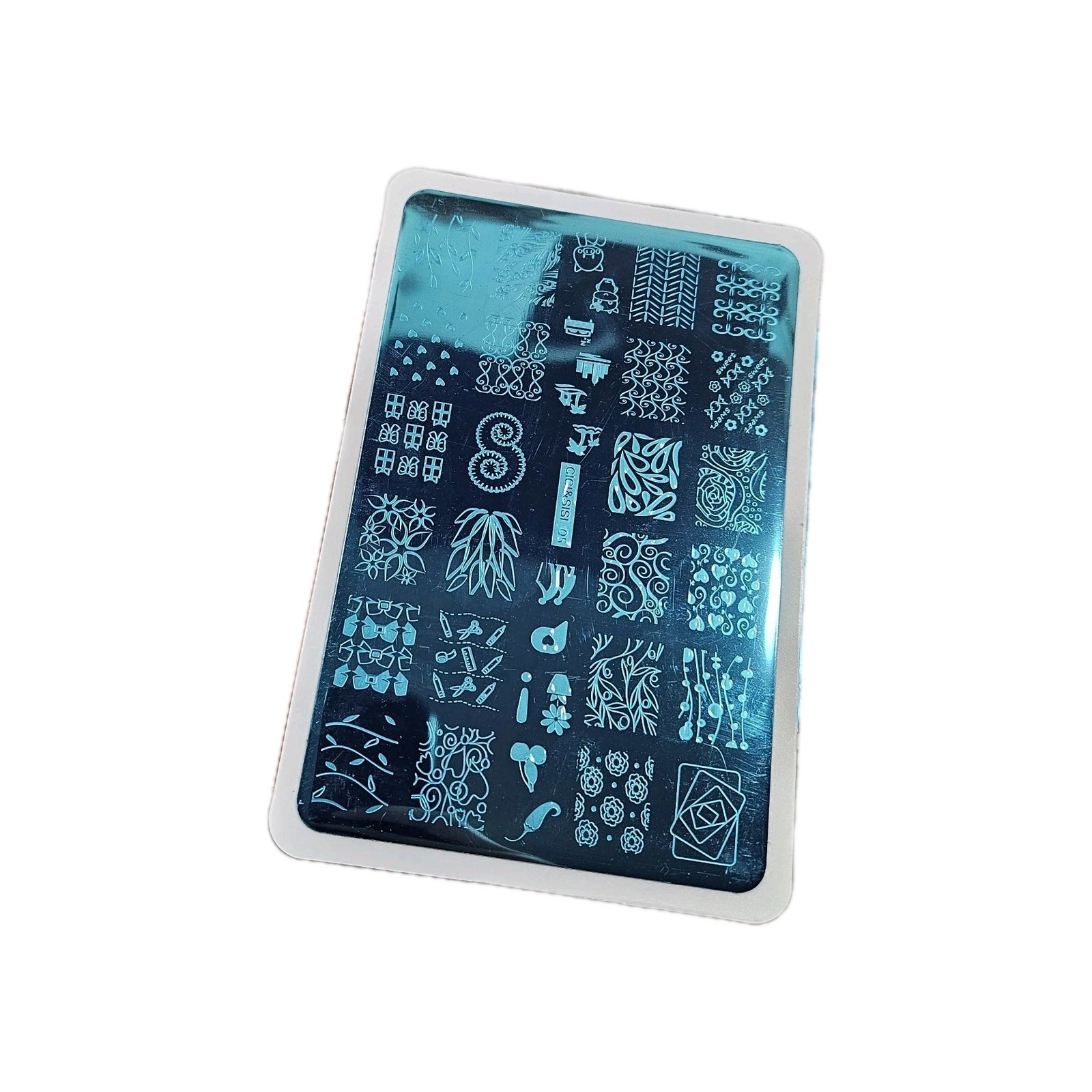 Discontinued Cici & Sisi Nail Art Stamping Plates Booklet, 6 Metal Plates