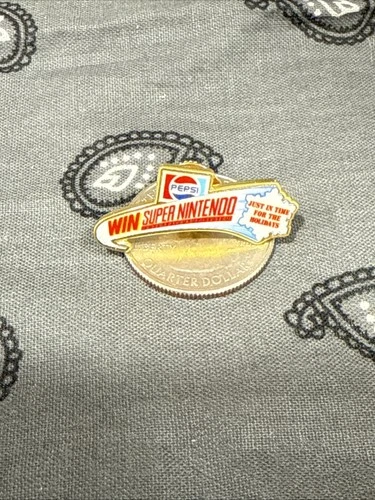 Vintage 1980's 1990's Nintendo Pepsi Win Super Nintendo Employee Pin NOS