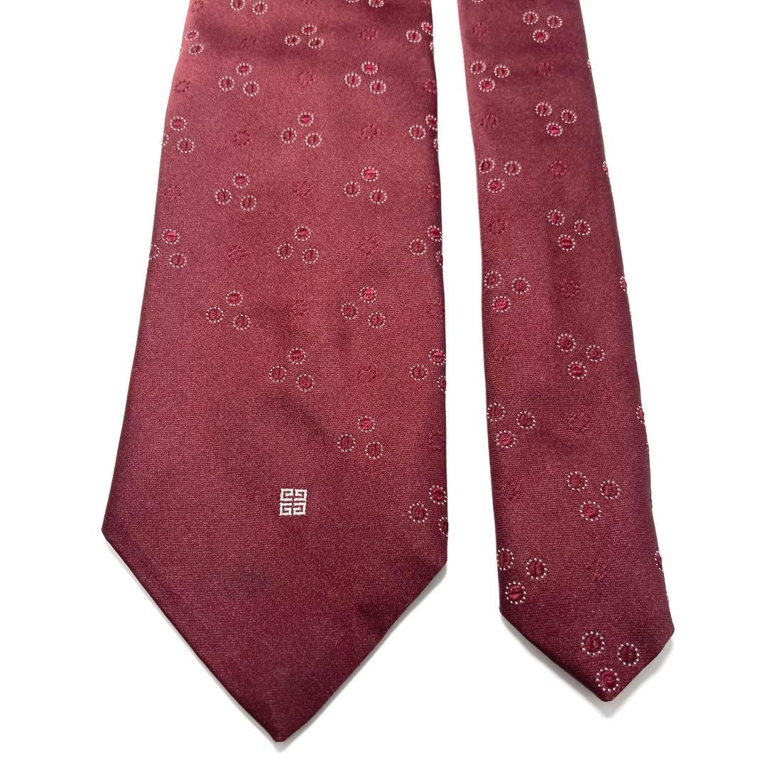 GIVENCHY Necktie Red Pattern Logo Fine Fabric Use… - image 2