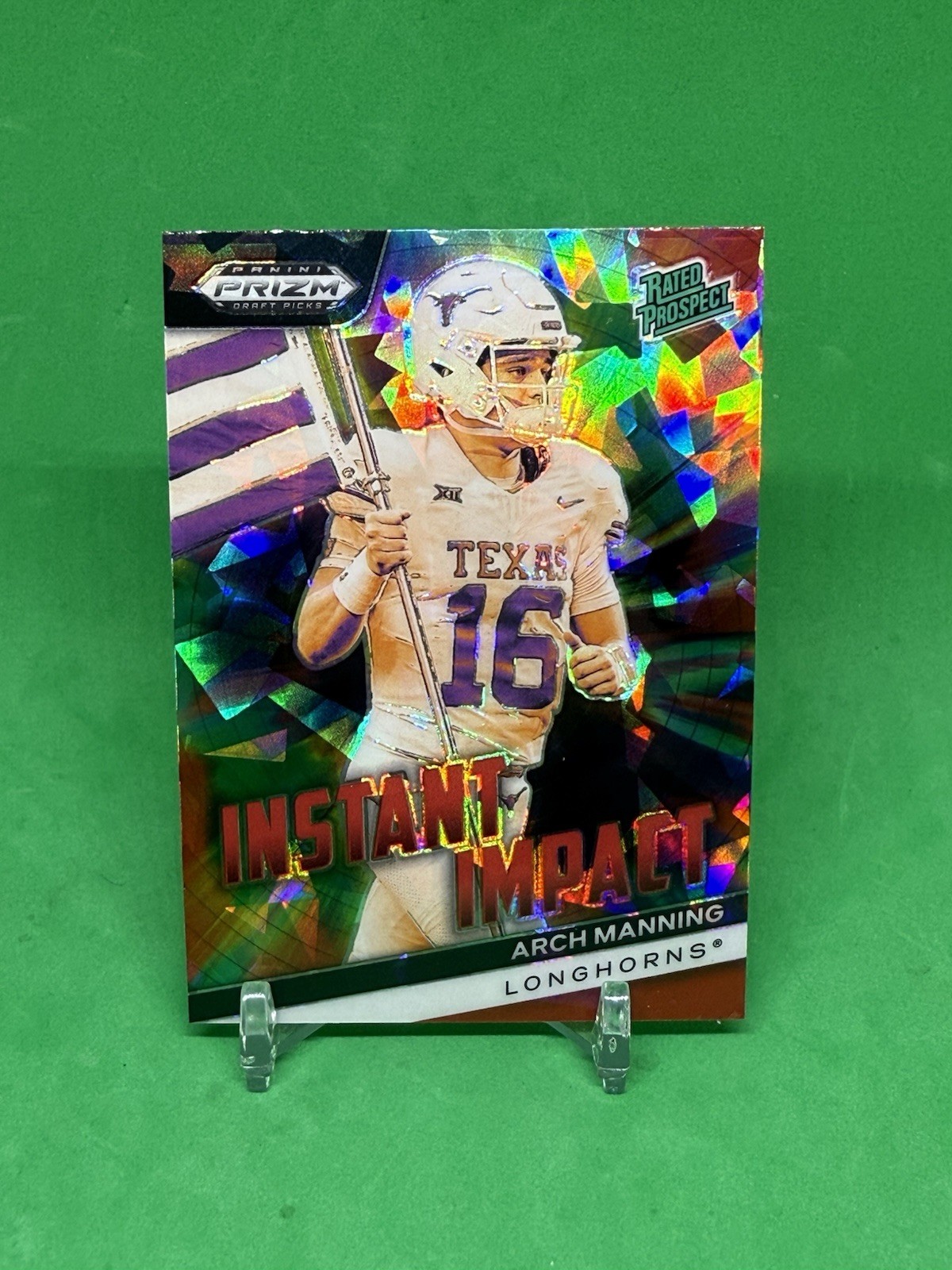 Arch Manning 2024 Panini Prizm Draft Picks Instant Impact Red Ice Prizm Texas