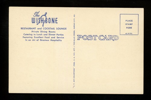 Restaurant postcard Missouri MO Kansas City, Wish Bone linen Curt Teich - Picture 2 of 2