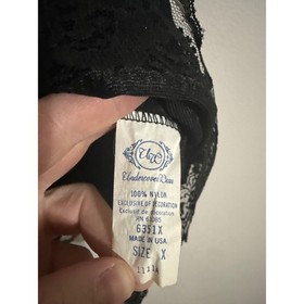 Undercover Wear Vintage Black Lace Trim Camisole Nylon Lingerie Top Size X USA