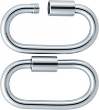 2Pcs Oval Jewelry Clasp, 925 Sterling Silver Screw Locking Carabiner Clips, Smal