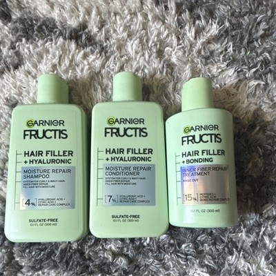 Garnier Fructis Hair Filler + Hyaluronic Shampoo Sulfate-Free Vegan 10.1 fl oz