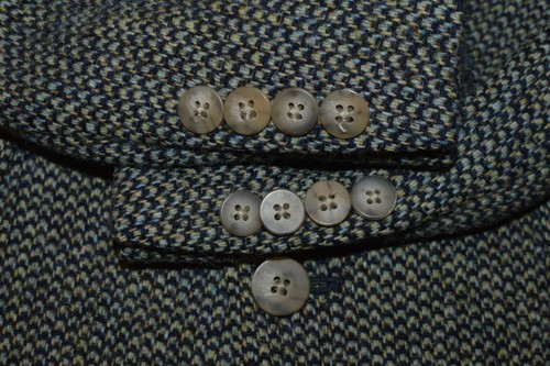40R 40 Regular R HARRIS TWEED grau Vogelaugen Wollanzug Sport Mantel Blazer Jacke - Bild 10 von 15