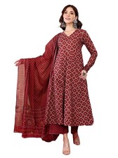 KLOSIA Women Printed Anarkali Kurta and Pant with Dupatta Set