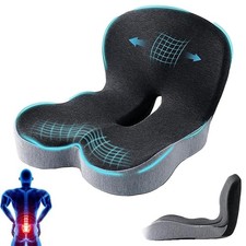 L-Shaped Memory Foam Lumbar Support Cushion Car Seat Waist Pillow Office Chair