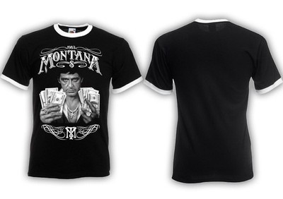 Montana Money Ringer Shirt Tony,Scarface,Capone,Gangster,Power,Dope,Kult,Movie