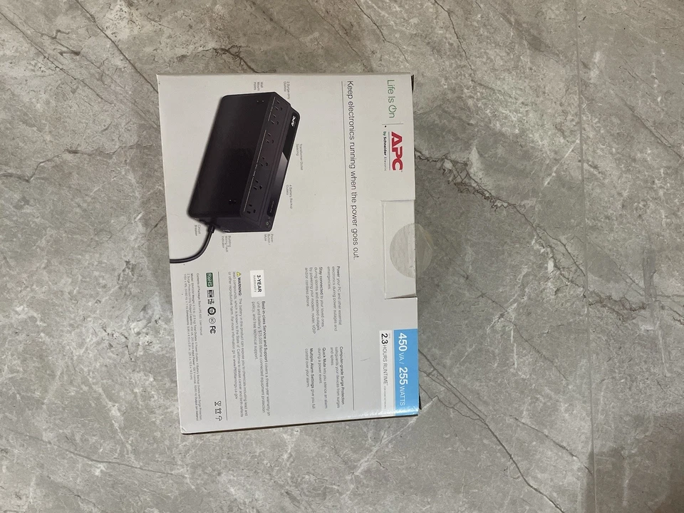 SCHNEIDER ELECTRIC APC Back-UPS, 6 Outlets, 450VA, 120V, Retail - Image 2 of 3