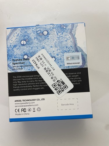 APEXEL 200X Magnification Smartphone Phone Microscope Lens with CPL 6 LED Lights - Zdjęcie 3 z 5