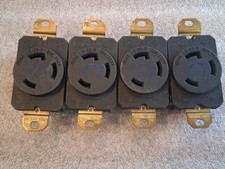 (Lot of 4) Legrand WC596/77-1 Turnlok 30A 250V Plug Receptacles L6-30-R Black