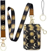 Ausweishalter SchlüSselband 2-In-1 Leder Mit Einziehbarer Ausweisrolle Und