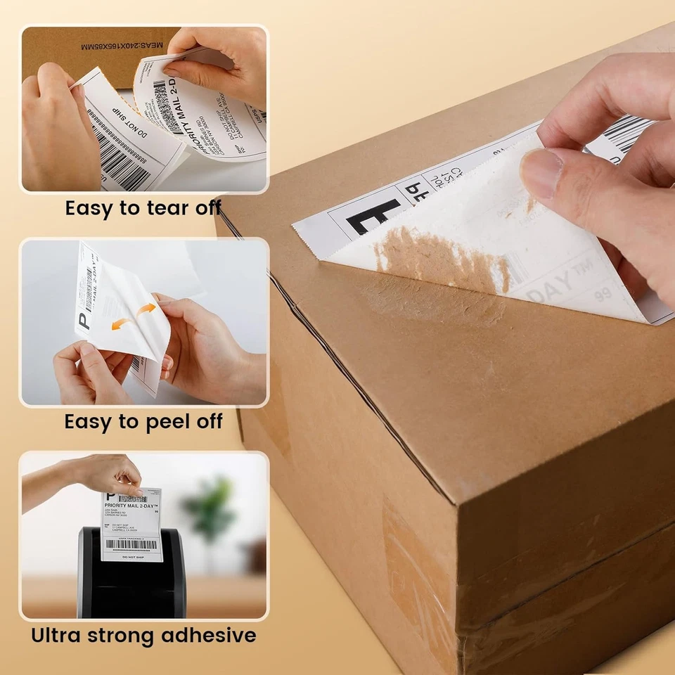 500/1000PCS VRETTI MUNBYN Phomemo 4x6 Direct Thermal Shipping Label LOT - Image 4 of 4