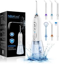 H2ofloss Water Dental Flosser Portable Dental Oral Irrigator with 5 Modes, 6 Rep