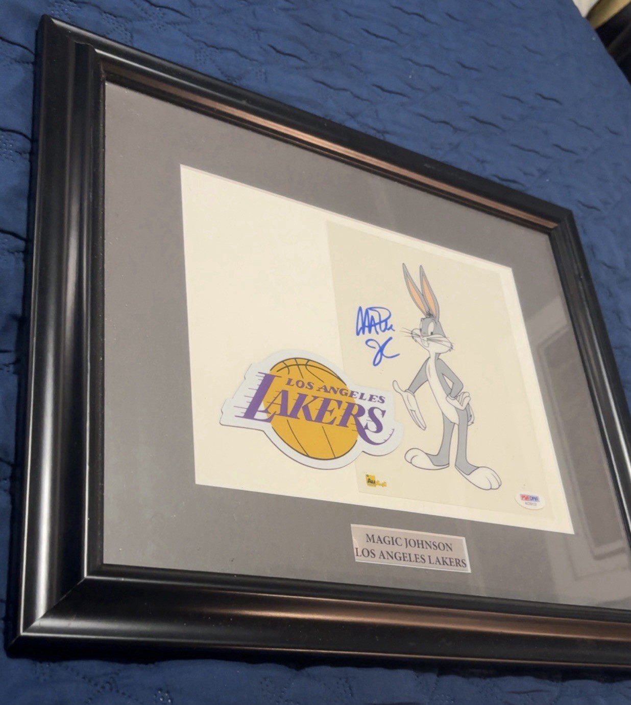 Magic Johnson Autograph PSA Custom Los Angeles Lakers Bugs Bunny Picture view 2